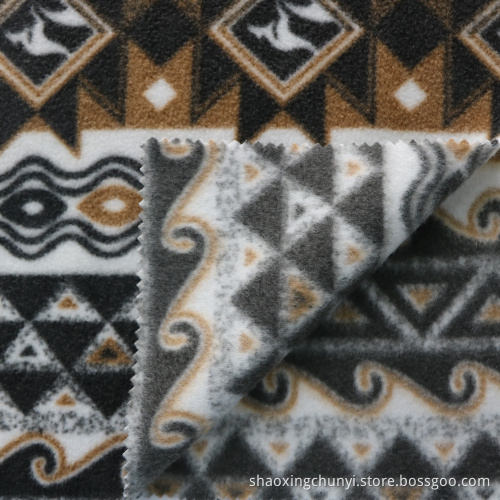 Hochwertiges abstraktes Design recyceln 100% Polyester Schussgestricke AOP Polar Fleece Stoff für Mantel Home Textile